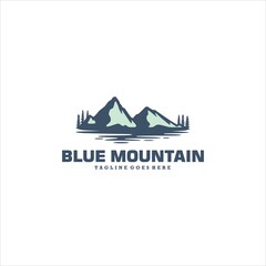 Fototapeta na wymiar Mountain Peak Hills Landscape Logo Design Vector Image