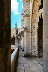 The gothic cloister of the Jeronimos Monastery In Lisbon, Portugal