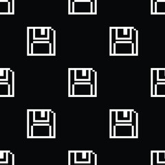 8bit pixelart icons from 90´s as vector repeat pattern in black and white