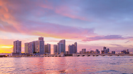 Miami city skyline cityscape of Florida