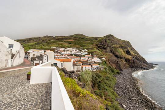 Small island in the Atlantic, Corvo, Azores traveling and exploring.