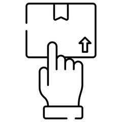 Obraz premium Select, parcel, package, carton, box, icon, vector, linear, hand, logistic
