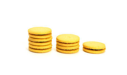 Stuffed cookies isolated on white background.