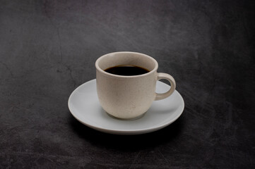 black coffee on a dark background