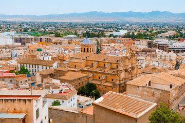 Fototapeta na wymiar aerial view of the old town of Lorca, in Spain