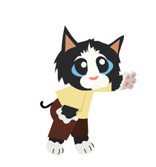 Cute Black cat Vector Character