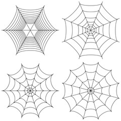 Spiderweb set. Vector cobweb isolated shape.