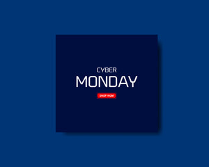 Cyber Monday Simple Template Vector