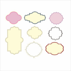 simple vintage frame set vector design