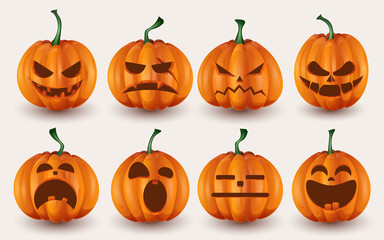 a set of pumpkins for the holiday halloween 