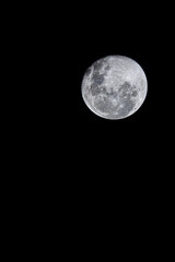 Full Moon Black Background 3/4 Fine Sharp