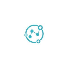 Abstract vector circle logotype unusual isolated chem logo Virus icon Orange sun Flower
