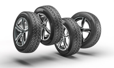 wheels with winter tires jumping