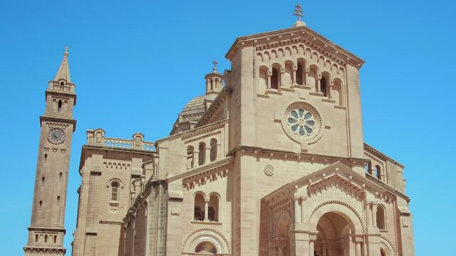 Exterior View Of Ta&rsquo; Pinu National Shrine And Basilica in Malta.