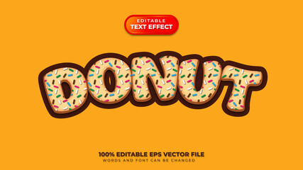 Donut 3D Editable Text Effect