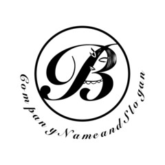 Vector logo of beautiful with woman faces in letter B