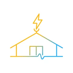 Foto op Canvas Lightning rod gradient linear vector icon. Protecting buildings from lightning strike damage. Prevent fire risk. Thin line color symbol. Modern style pictogram. Vector isolated outline drawing © bsd studio