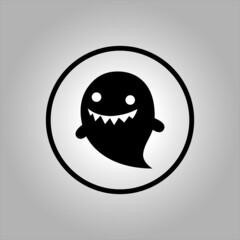 evil gost icon or evil gost logo. The main symbol of the Happy Halloween holiday. evil gost for your design for the holiday Halloween. Vector illustration.