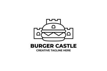 Fototapeta premium Burger Castle Fastfood Business Logo