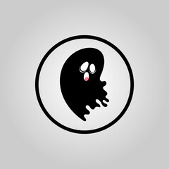 evil gost icon or evil gost logo. The main symbol of the Happy Halloween holiday. evil gost for your design for the holiday Halloween. Vector illustration.