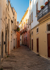 Fototapeta na wymiar Galatina, Lecce, Puglia, Italy - August 19, 2021: views and glimpses of the historic center 
