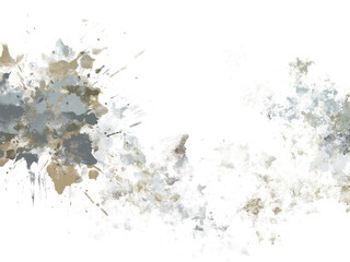 Abstract watercolor paint splatter on white background - gold blue grey - grungy wallpaper texture