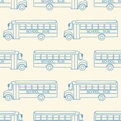 Seamless pattern with school busses, back to school pattern