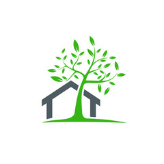 Home tree logo design