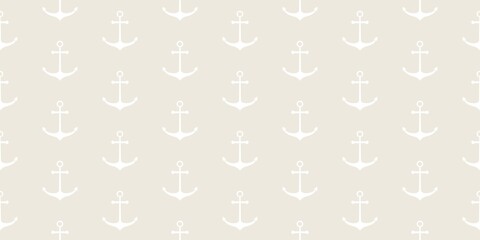 Nautical seamless pattern with ship wheels and anchors