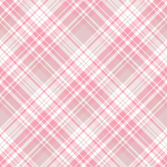 Seamless pattern in white and cute pink colors for plaid, fabric, textile, clothes, tablecloth and other things. Vector image. 2