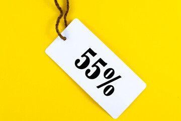 tag with an inscription 55% discount