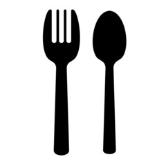 Vector Fork Spoon Glyph Icon Design