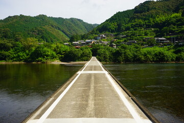Shimanto River Valley and Iwama Sinking bridge in Kochi, Shikoku, Japan - 日本 四国 高知...