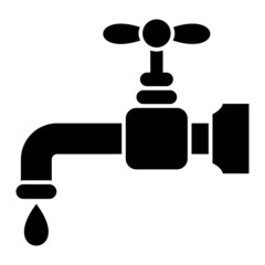Vector Faucet Glyph Icon Design