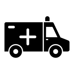 Vector Ambulance Glyph Icon Design