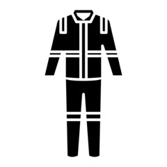 Naklejka premium Vector Firefighter Uniform Glyph Icon Design