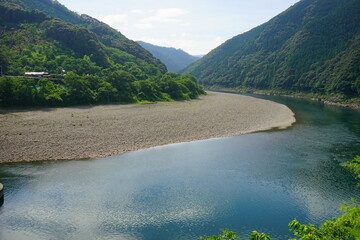 Shimanto River Valley, Curved River and Rural Landscape in Kochi, Shikoku, Japan - 日本 四国...