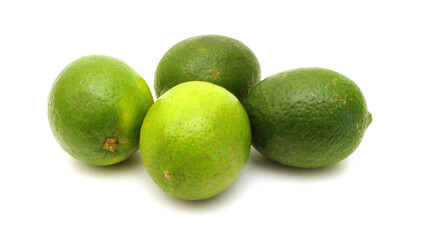 Fresh limes Isolated on white