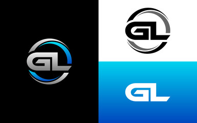 GL Letter Initial Logo Design Template Vector Illustration - obrazy, fototapety, plakaty