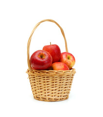 Fresh red apples isolated on white background 