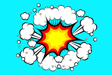 Collection of Cartoon, Comic Speech Bubbles, comic cloud explosion background illustration