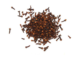 Spice cloves on white background