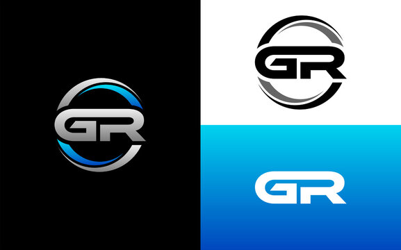 GR Letter Initial Logo Design Template Vector Illustration