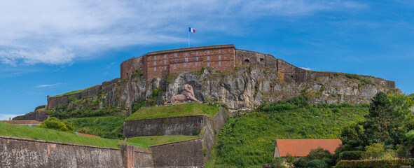 Belfort, France - 09 04 2021: The Lion of Bartholdi