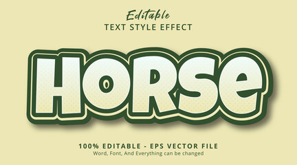 Horse text on light color combination style, editable text effect