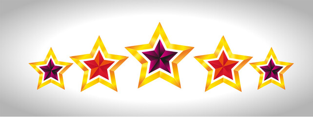Obraz premium Shiny Gold Star. Christmas Illustration for design on white background
