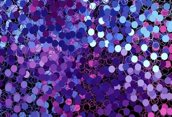 Dark Pink, Blue vector pattern with spheres.
