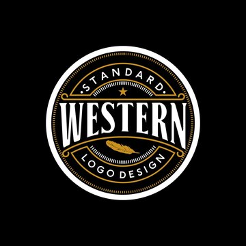 Elegant Vintage Retro Badge Label Emblem Western Logo design inspiration