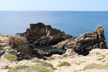 rocks and Atlantic Ocean in Brittany 