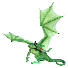 Obraz premium 3D Rendering Fairy Tale Dragon on White